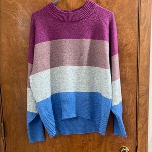 a new day Color-Block Crew Neck Sweater in Pink and Purple